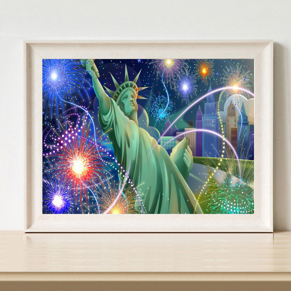 Statue Fireworks - Full Round Drill Diamond Painting 40*30CM