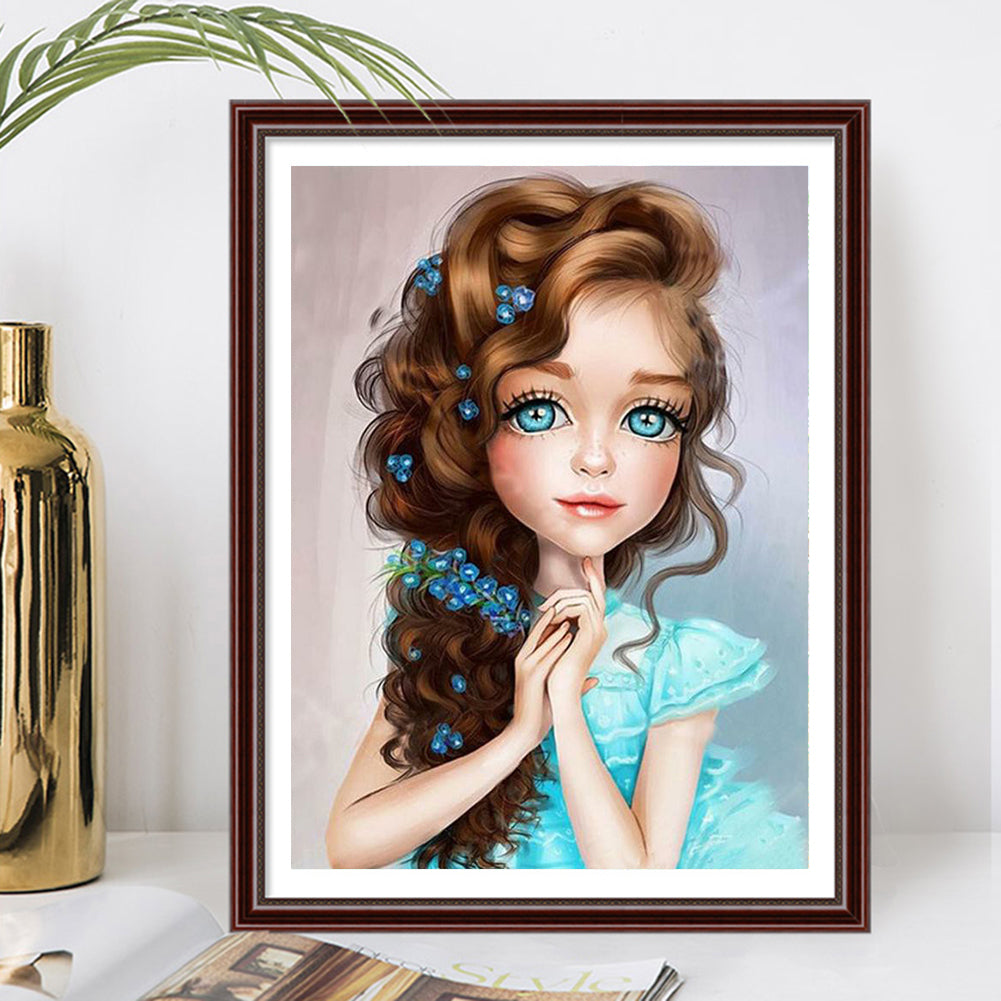 Flower Girl - Full Round Drill Diamond Painting 30*40CM