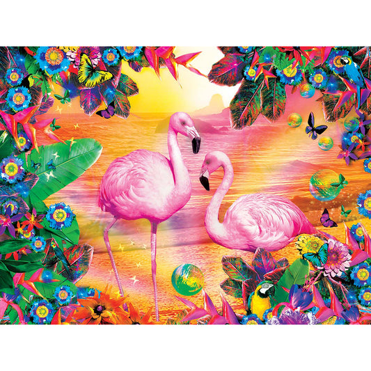 Two Flamingo - Full Round Drill Diamond Painting 40*30CM