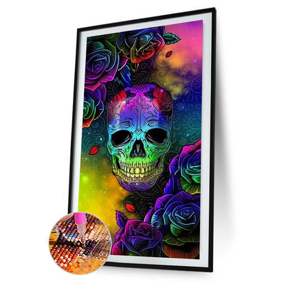 Rose Skull - Full Round Drill Diamond Painting 30*60CM