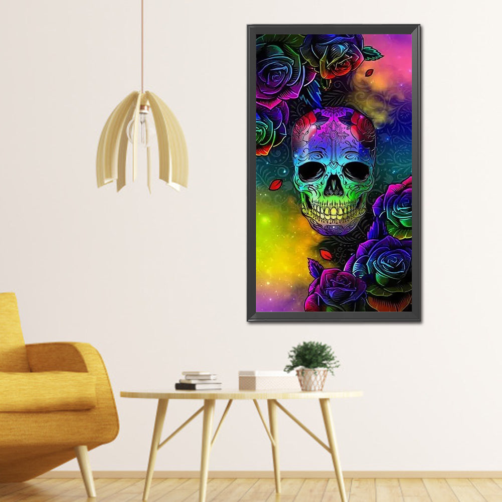 Rose Skull - Full Round Drill Diamond Painting 30*60CM