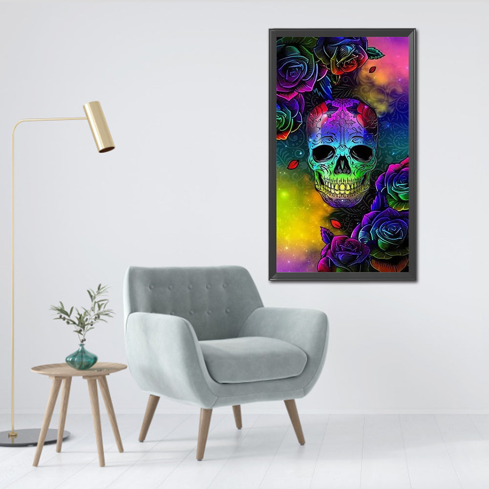 Rose Skull - Full Round Drill Diamond Painting 30*60CM