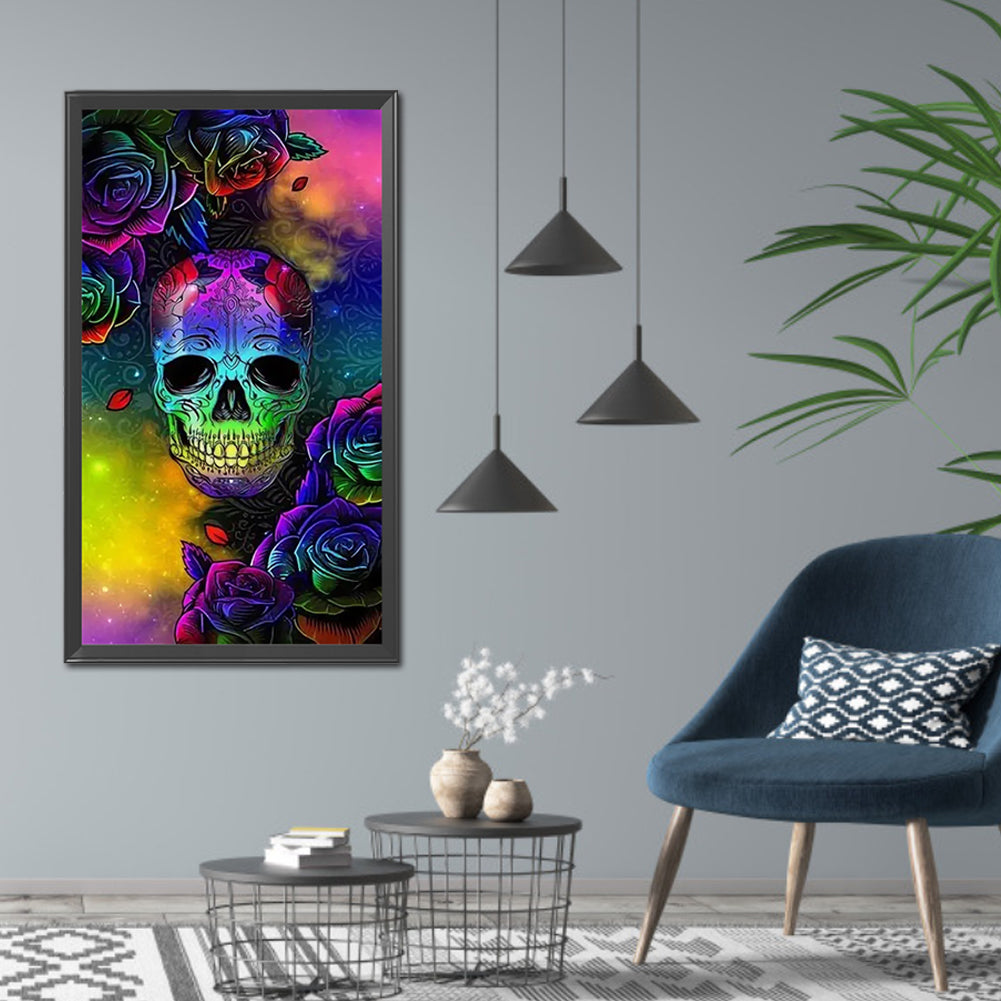 Rose Skull - Full Round Drill Diamond Painting 30*60CM