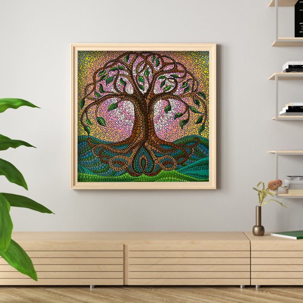 Life Tree - Special Shaped Drill Diamond Painting 30*30CM