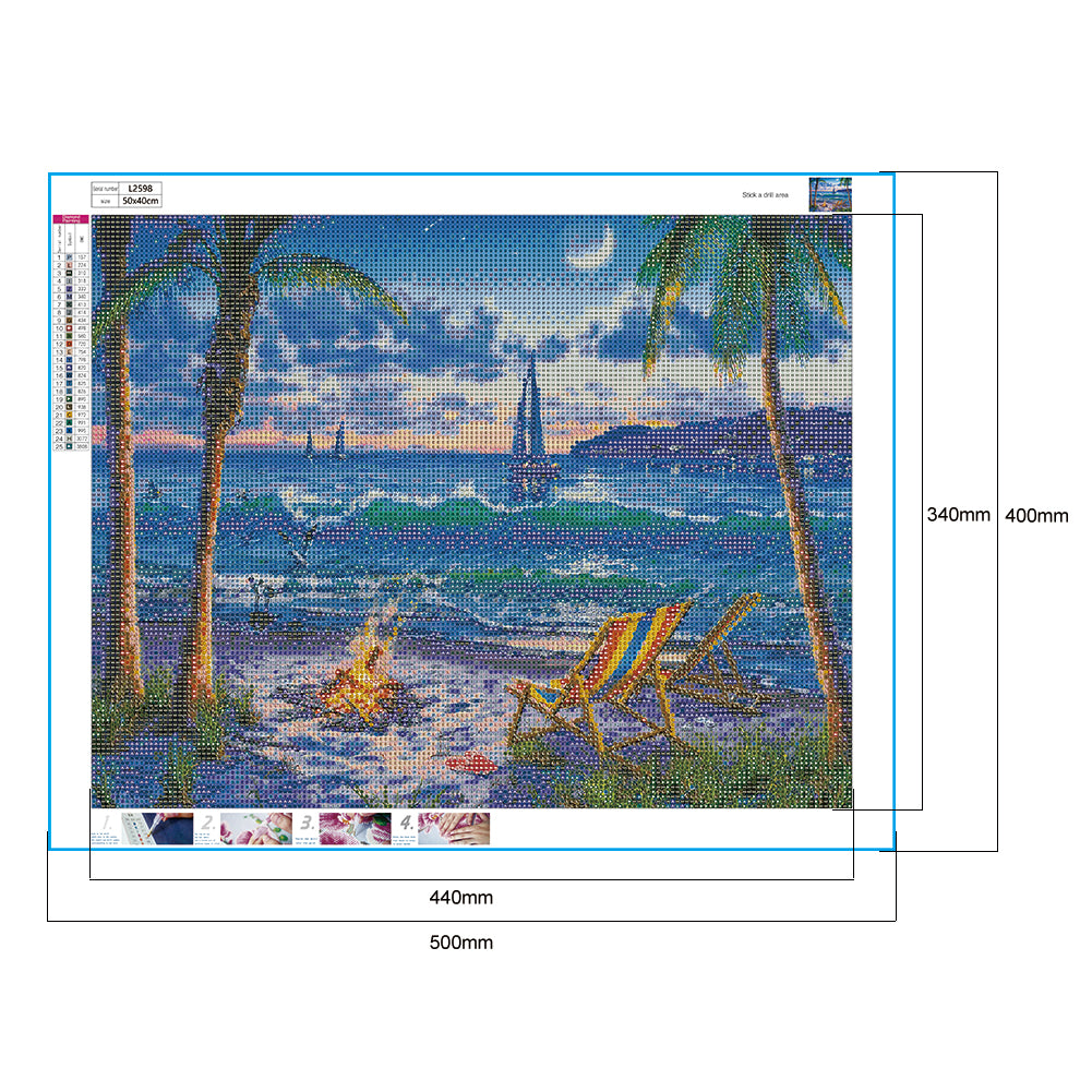Seaside Scenery - Full Round Drill Diamond Painting 50*40CM