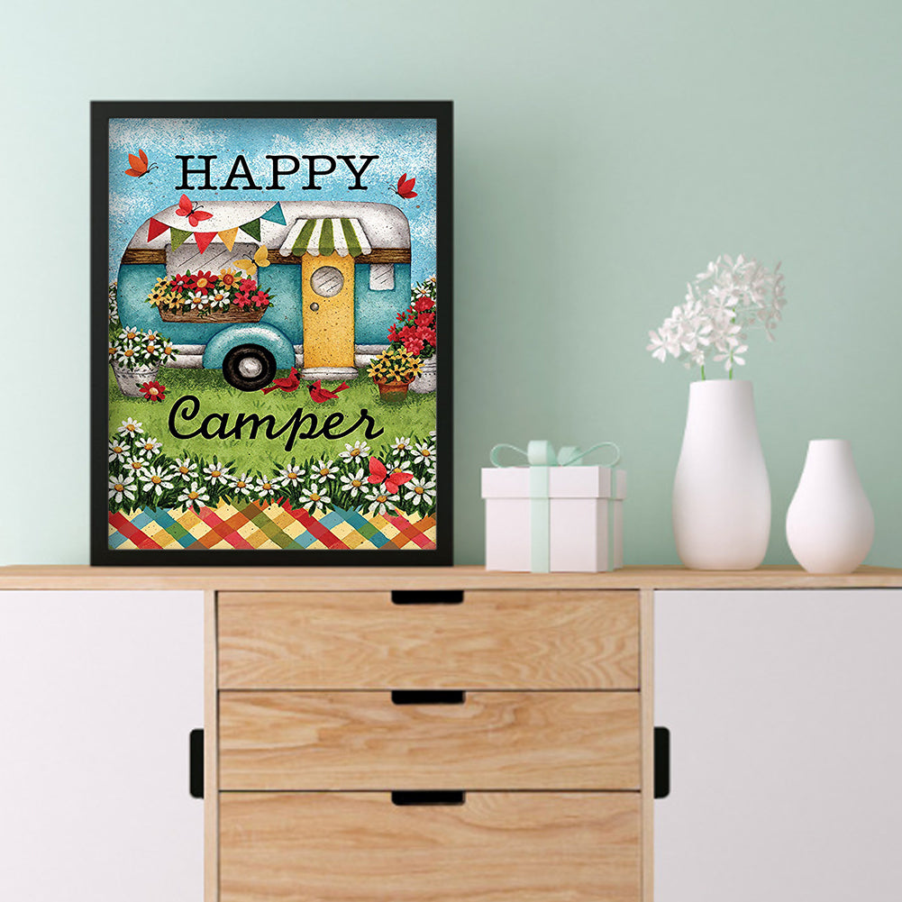 Happy Camping - Full Round Drill Diamond Painting 30*40CM