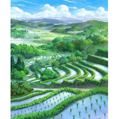 Terraces Landscape - Full Round Drill Diamond Painting 30*40CM