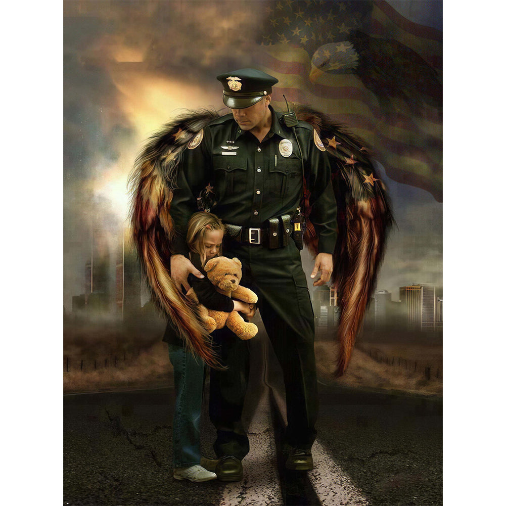 Policemen - Full Round Drill Diamond Painting 30*40CM