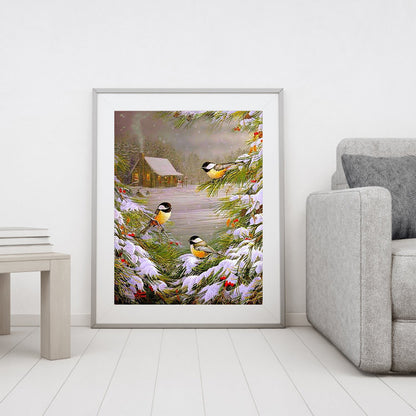 Christmas Bird - Full Round Drill Diamond Painting 30*40CM