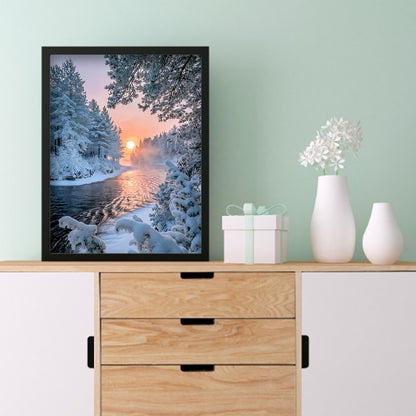 Snow Scene - Full Round Drill Diamond Painting 30*40CM