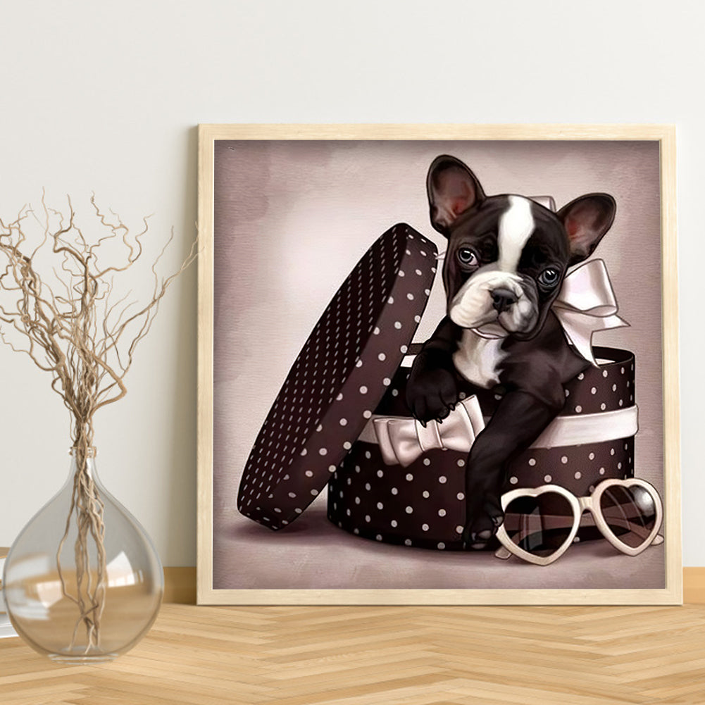 Dog Box - Full Round Drill Diamond Painting 30*30CM