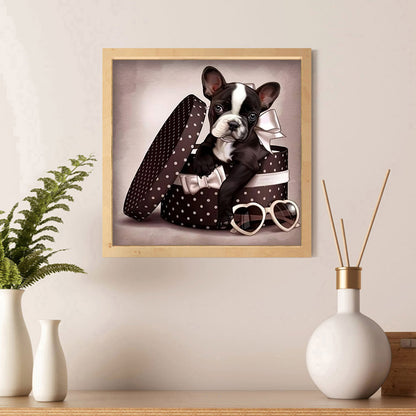 Dog Box - Full Round Drill Diamond Painting 30*30CM