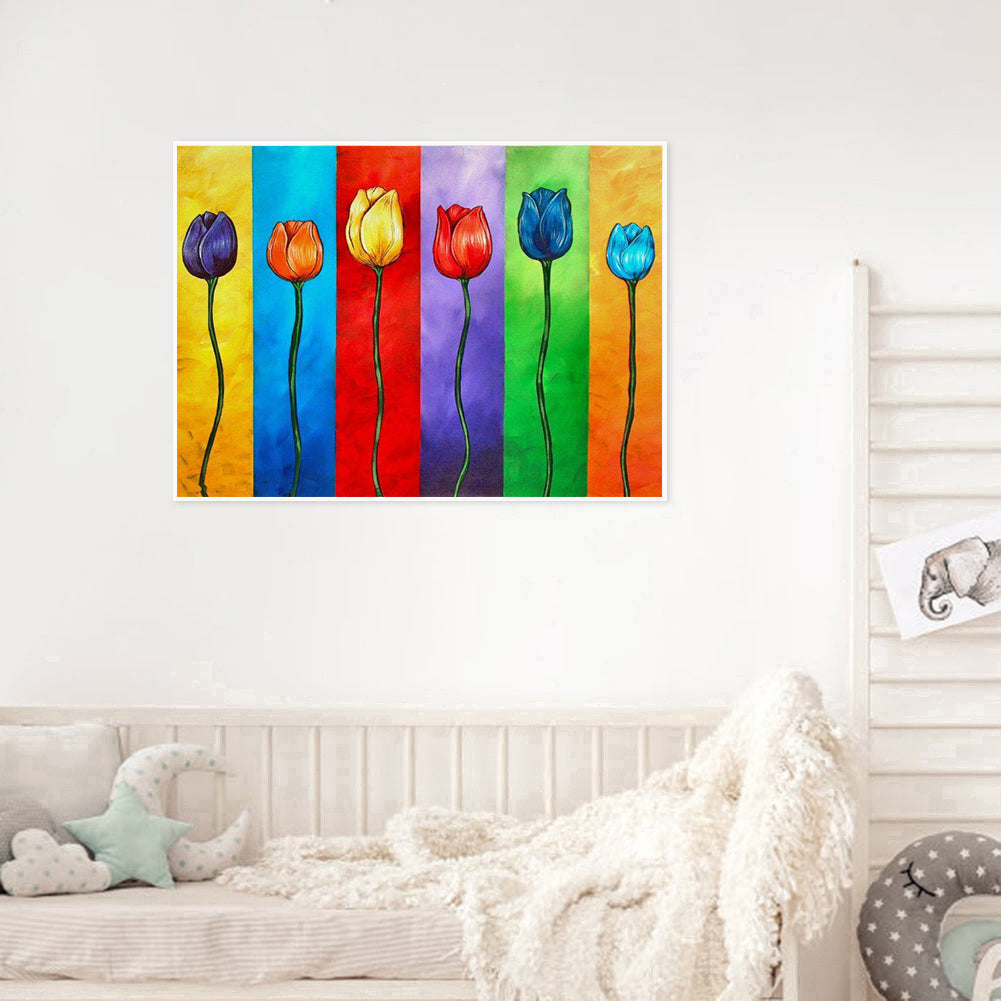 Tulips - Full Round Drill Diamond Painting 40*30CM