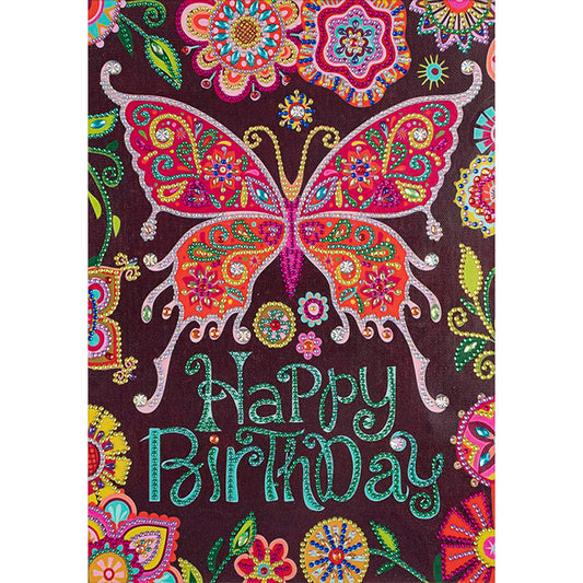 Butterfly Flower - Special Shaped Drill Diamond Painting 30*40CM