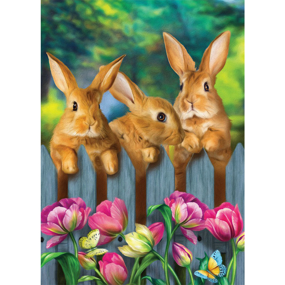 Rabbit - Full Round Drill Diamond Painting 30*40CM