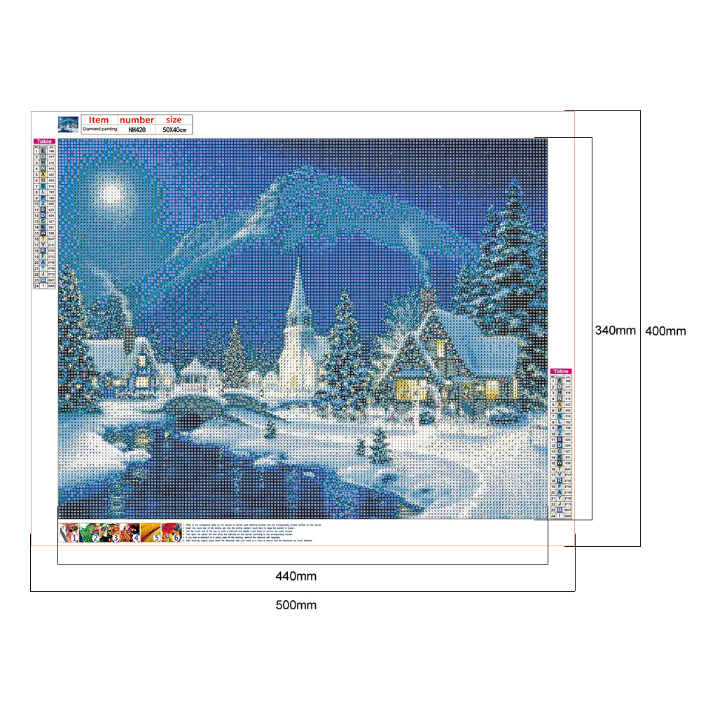 Housing Landscape - Full Round Drill Diamond Painting 50*40CM