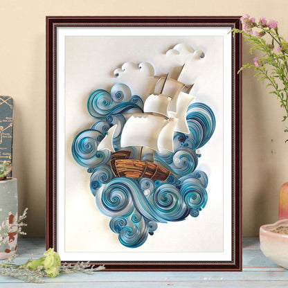 Paper Quilling - Full Round Drill Diamond Painting 30*40CM