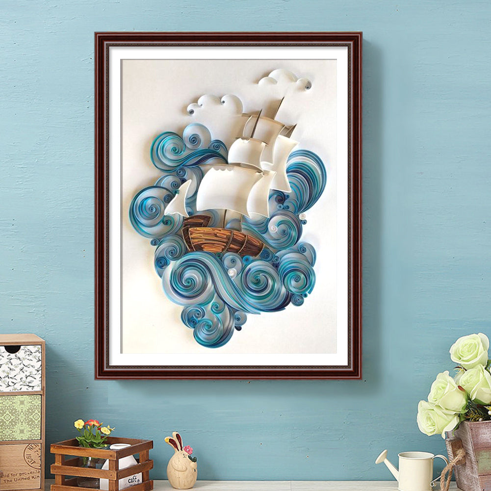 Paper Quilling - Full Round Drill Diamond Painting 30*40CM