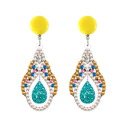 5D Mosaic Diamond Earrings DIY Painting Kit Drilling Ear Dangles Jewelry