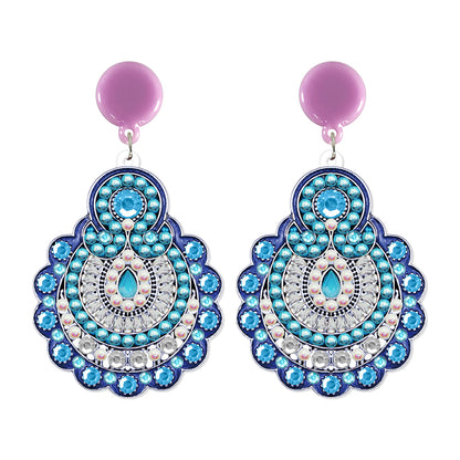5D Mosaic Diamond Earrings DIY Painting Kit Drilling Ear Dangles Jewelry