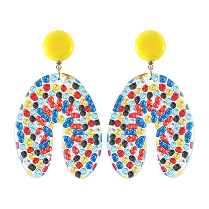 5D Mosaic Diamond Earrings DIY Painting Kit Drilling Ear Dangles Jewelry