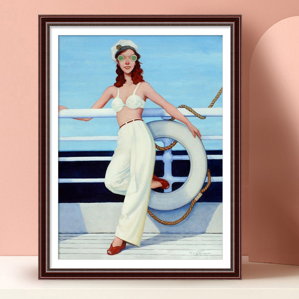 Beach Girls - Full Round Drill Diamond Painting 30*40CM