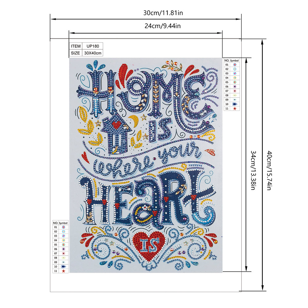 English Words - Special Shaped Drill Diamond Painting 30*40CM