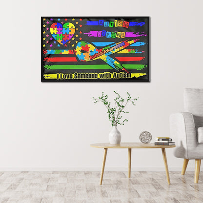 Autism Flag - Full Round Drill Diamond Painting 60*35CM