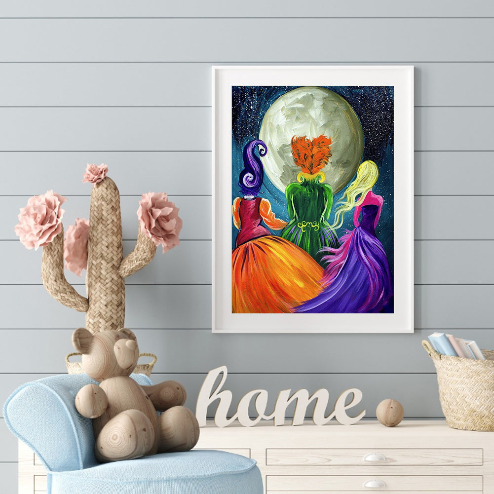 Three Back - Full Round Drill Diamond Painting 30*40CM
