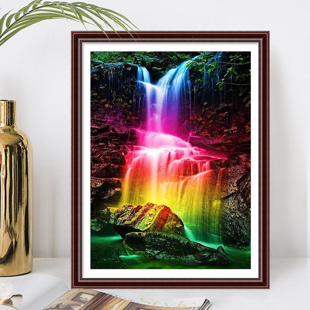 Rainbow Falls - Full Round Drill Diamond Painting 30*40CM
