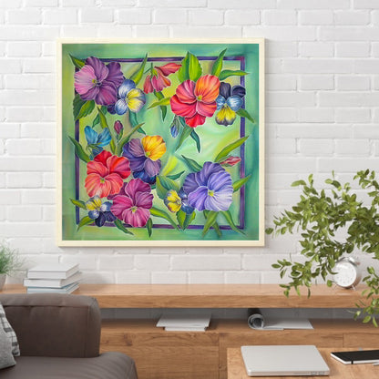 Flower Plant - Full Round Drill Diamond Painting 30*30CM