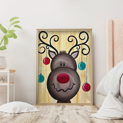 Reindeer - Full Round Drill Diamond Painting 30*40CM