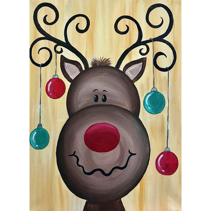 Reindeer - Full Round Drill Diamond Painting 30*40CM