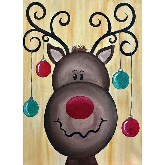 Reindeer - Full Round Drill Diamond Painting 30*40CM