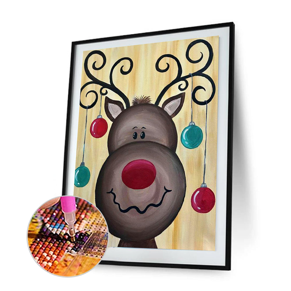 Reindeer - Full Round Drill Diamond Painting 30*40CM