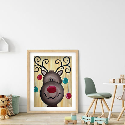 Reindeer - Full Round Drill Diamond Painting 30*40CM