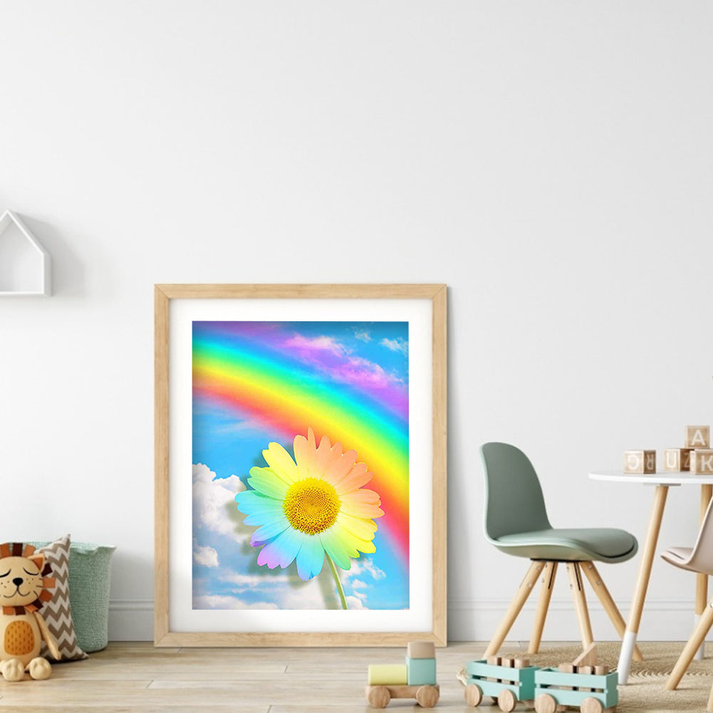 Rainbow Daisy - Full Round Drill Diamond Painting 30*40CM