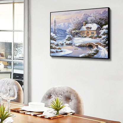 Snow Village - Full Round Drill Diamond Painting 50*40CM