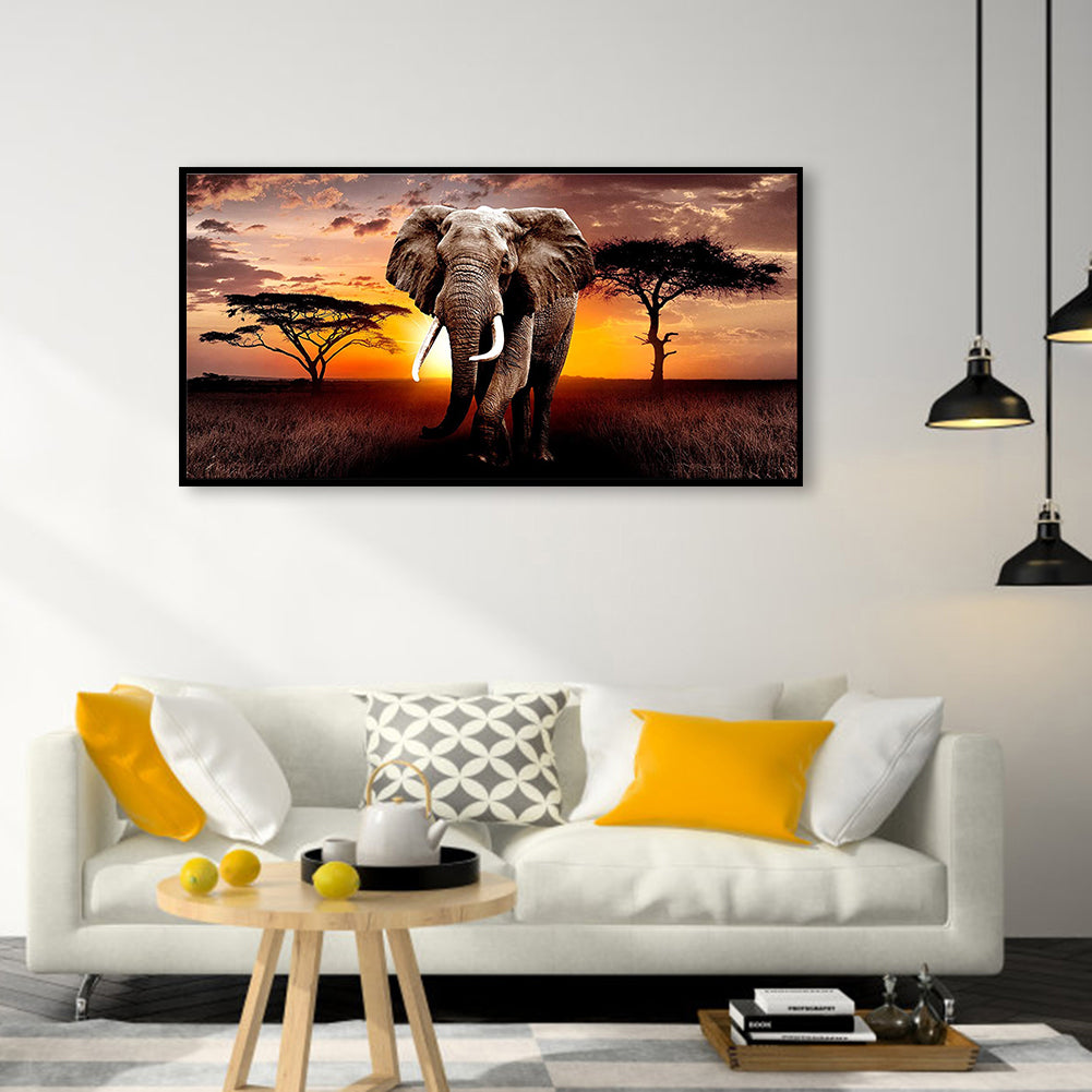Elephant - Full Round Drill Diamond Painting 80*40CM