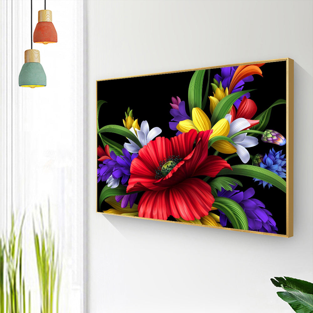 Flowers - Full Round Drill Diamond Painting 40*30CM