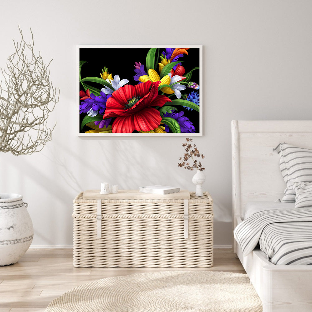 Flowers - Full Round Drill Diamond Painting 40*30CM