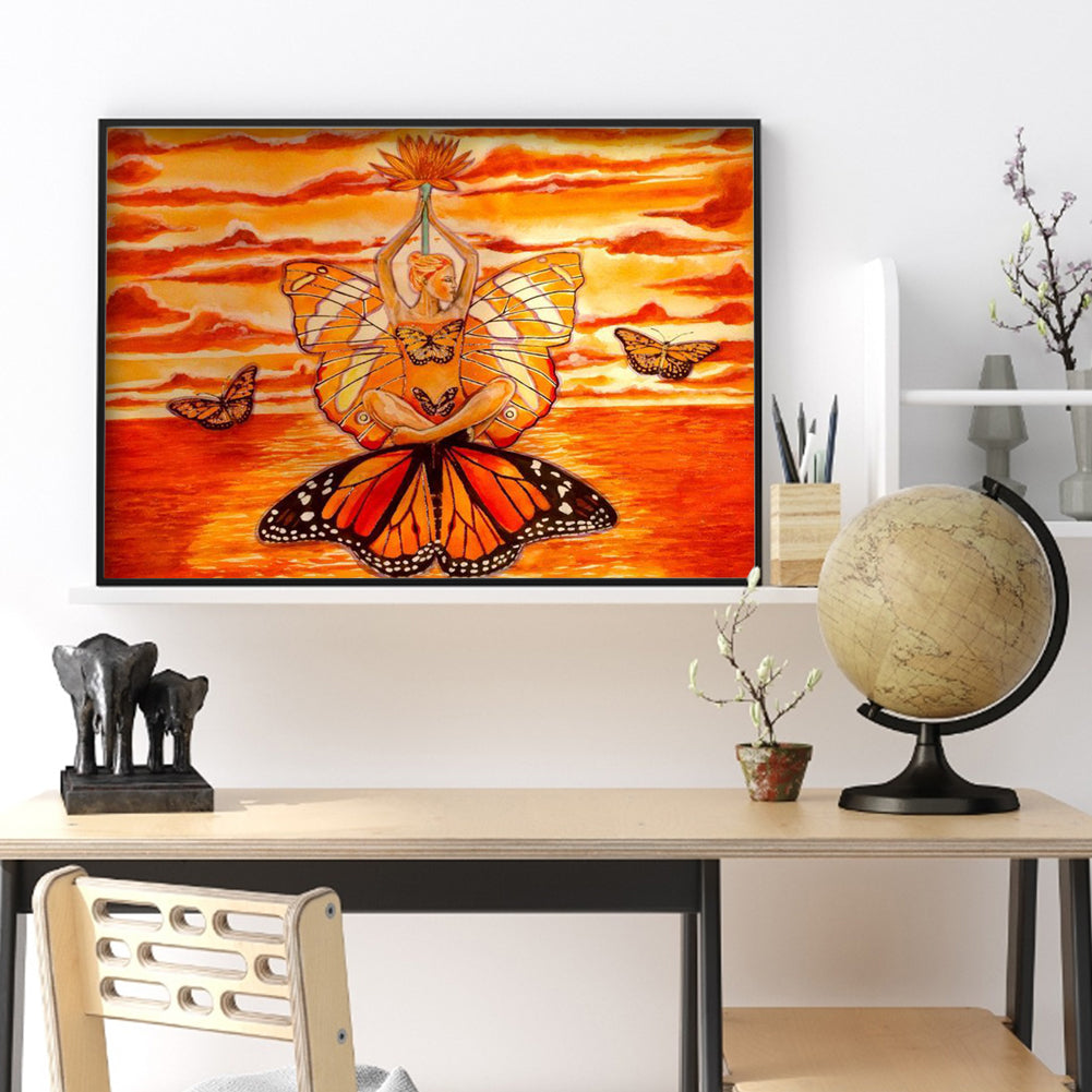 Butterfly People - Full Round Drill Diamond Painting 40*30CM