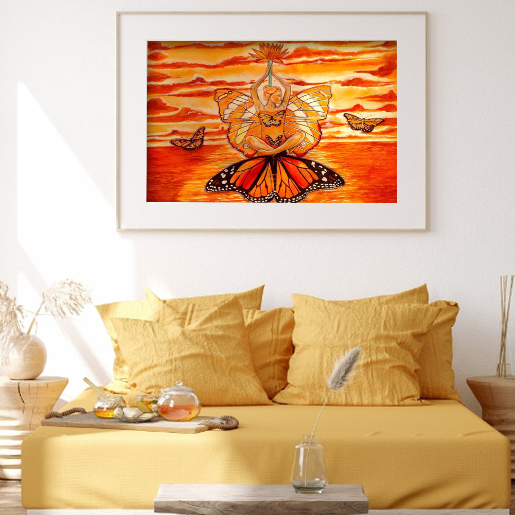 Butterfly People - Full Round Drill Diamond Painting 40*30CM