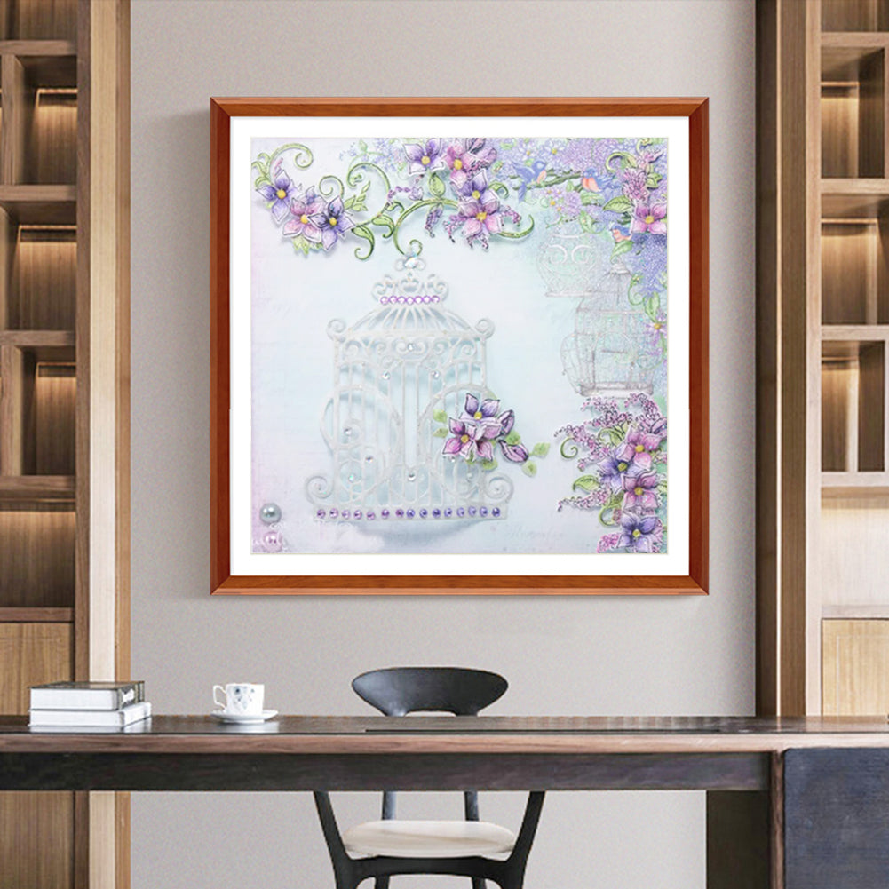 Butterfly Flower - Full Round Drill Diamond Painting 40*40CM
