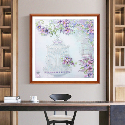Butterfly Flower - Full Round Drill Diamond Painting 40*40CM