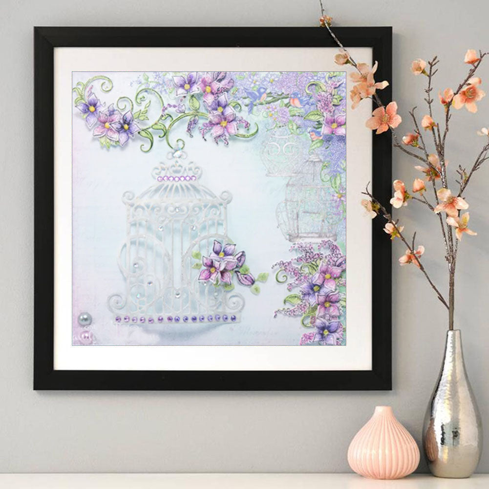 Butterfly Flower - Full Round Drill Diamond Painting 40*40CM