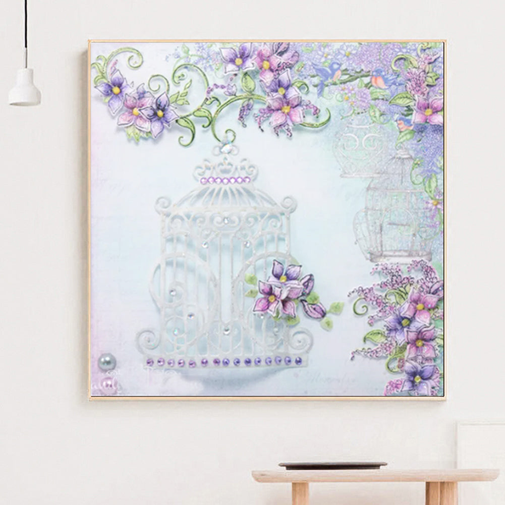 Butterfly Flower - Full Round Drill Diamond Painting 40*40CM