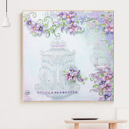 Butterfly Flower - Full Round Drill Diamond Painting 40*40CM