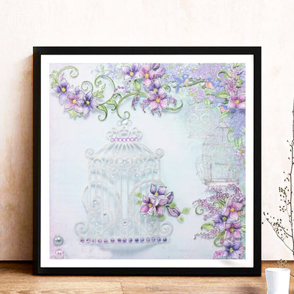 Butterfly Flower - Full Round Drill Diamond Painting 40*40CM