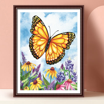 Flowers Butterflies - Full Round Drill Diamond Painting 30*40CM